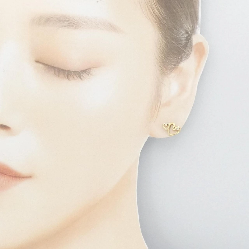 K18YG Bông tai kim cương hình trái tim - Hàng hiệu Chính hãng 871724