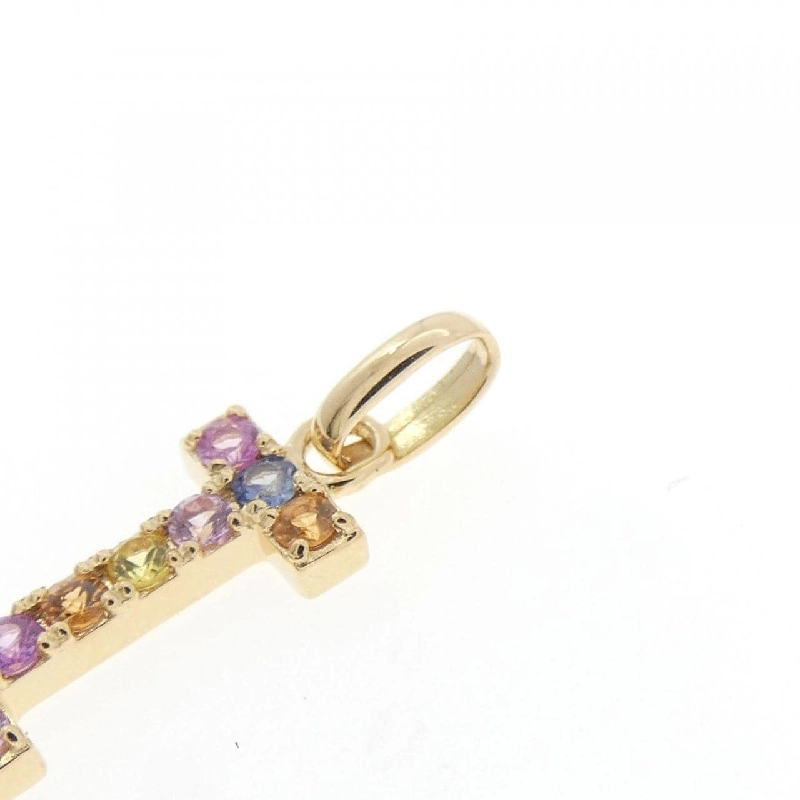 K18YG Chữ cái I Mặt dây chuyền Sapphire 0.16CT - Hàng hiệu Chính hãng 864208