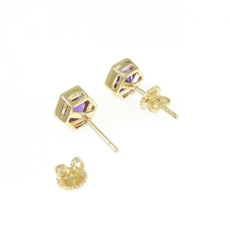 K18YG Amethyst Bông tai - Hàng hiệu Chính hãng 866311