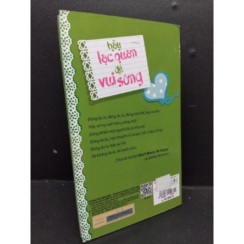 Hãy lạc quan để vui sống mới 80% ố nhẹ 2018 HCM1008 Thông điệp yêu thương TÂM LÝ 916699