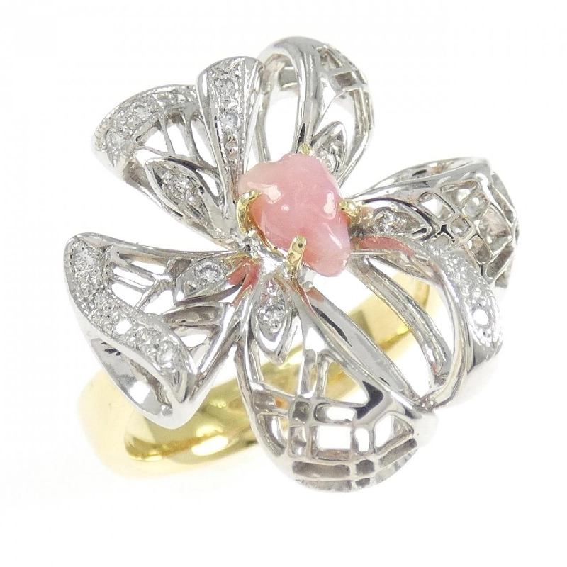 Nhẫn ngọc trai conk K18YG/K18WG 0.52CT - Hàng hiệu Authentic 850896