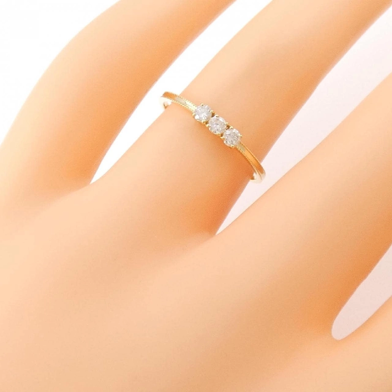 Nhẫn kim cương ba viên K18YG 0.15CT - Hàng hiệu Chính hãng 856729