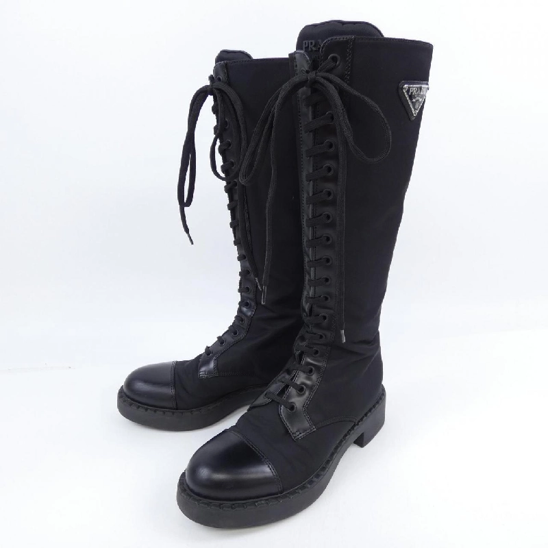 Giày bốt dài PRADA với logo hình tam giác 1W906M - Hàng hiệu Authentic 829521