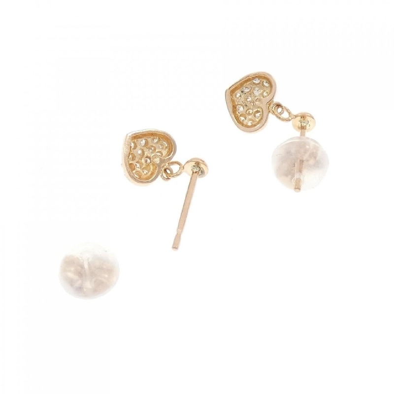 K18PG Bông tai hình trái tim kim cương 0.12CT - Hàng hiệu Chính hãng 867770