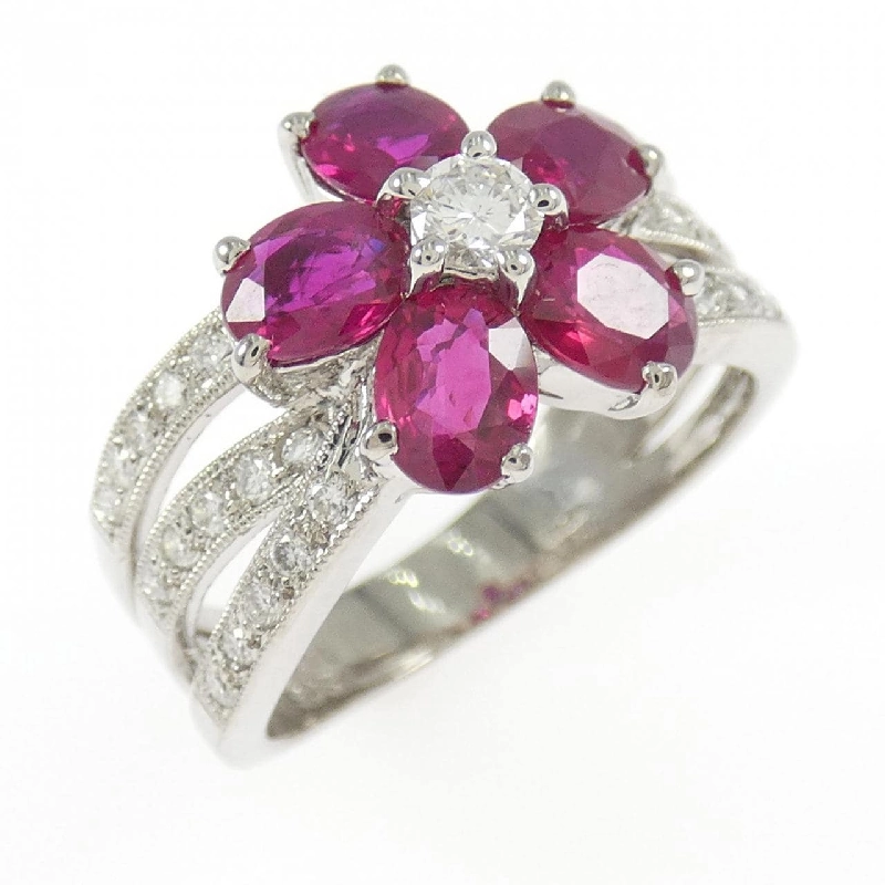 Nhẫn Ruby K18WG Hoa 2.05CT 666577