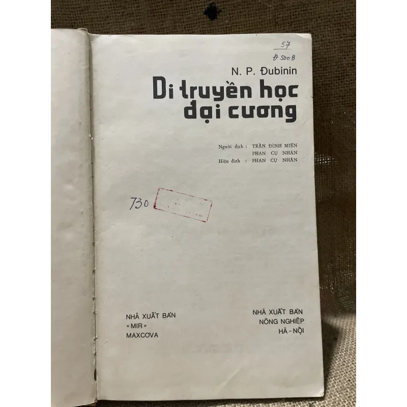 Di truyền học đại cương- 500 trang khổ lớn, dịch từ tiếng Nga  799804