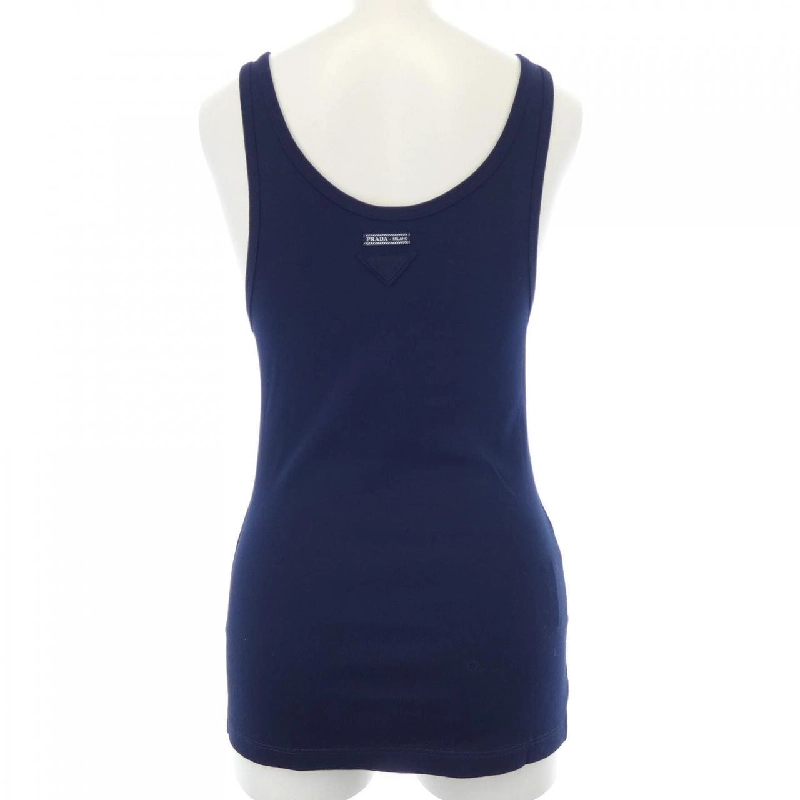Áo tank cotton có ren logo tam giác PRADA 39603 SOOO 10Z0 627663