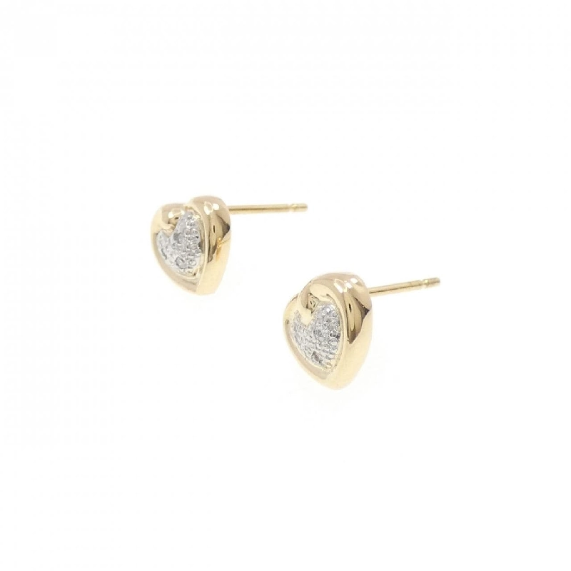 K18YG/PT900 Bông tai kim cương hình trái tim 0.03CT - Hàng hiệu Chính hãng 868701