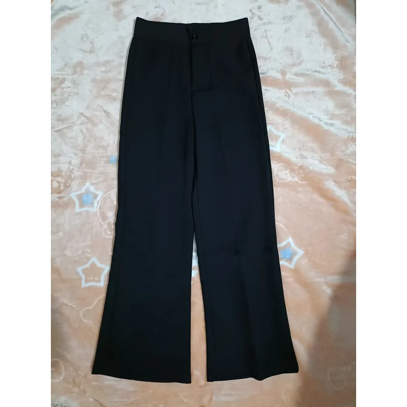 Quần nữ ống suông màu đen 1008013