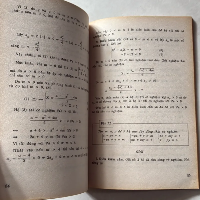 Điều kiện cần và đủ để biện luận phương trình và bất phương trình chứa tham số  739153