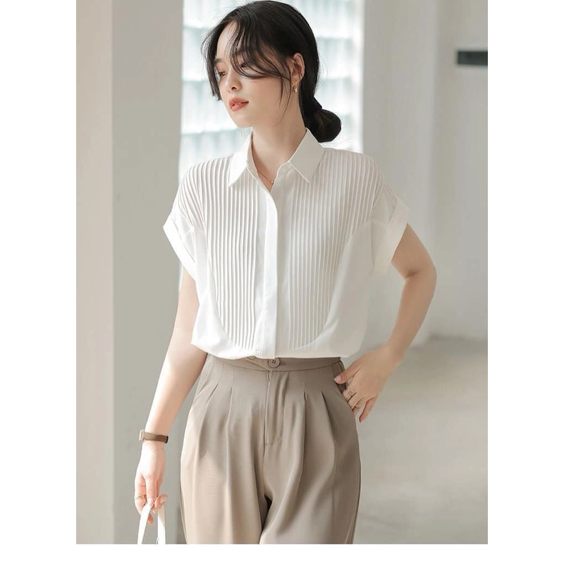 Áo sơ mi trắng, size L, chất mát 379629