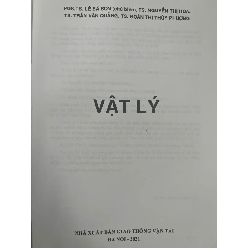 VẬT LÝ (Dành cho SV ngành Kỹ Thuật) 698163