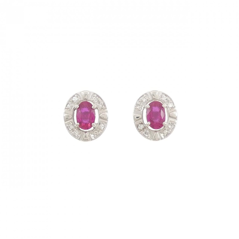 K18WG/K14WG Bông tai Ruby 1.410CT - Hàng hiệu Chính hãng 871067