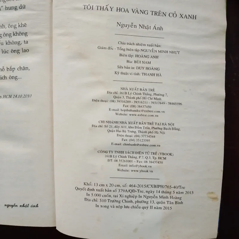 Tôi thấy hoa vàng trên cỏ xanh 751296