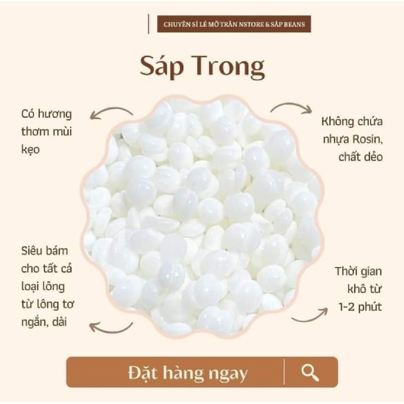 100g sáp Wax dừa, sáp Trong... viên sáp wax lông nóng  14302