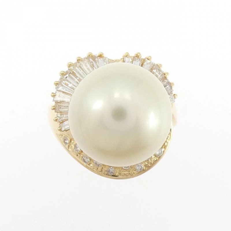 Nhẫn ngọc trai trắng K18YG 12.3mm - Hàng hiệu Authentic 852261