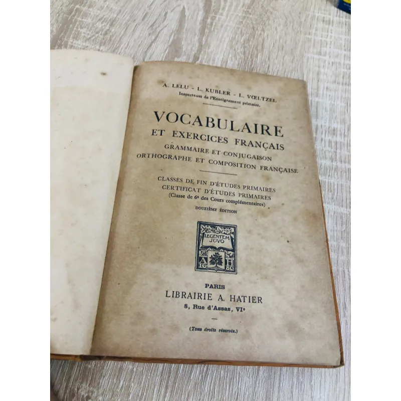 Vocabulaire – Grammaire – Orthographe et Composition Française 972613