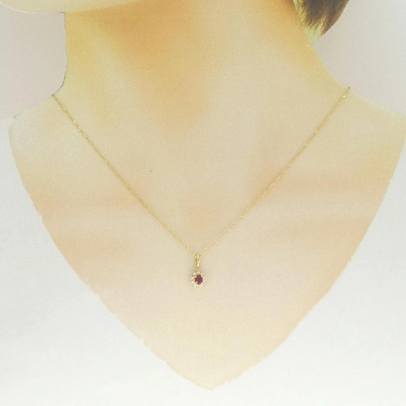 K18YG/750YG Dây chuyền ruby 0.20CT - Hàng hiệu Authentic 858003