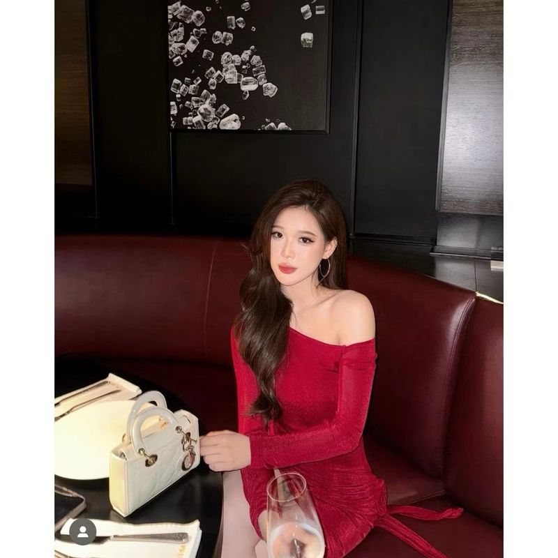 Đầm trễ vai chất liệu thun nhúng new 493181