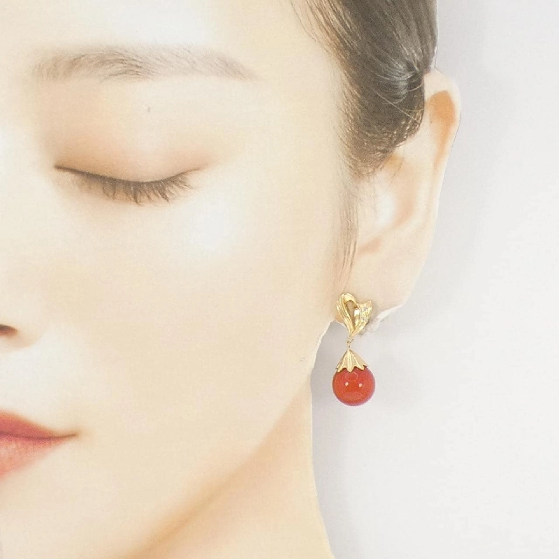 K18YG Bông tai san hô 11.4mm - Hàng hiệu Chính hãng 872361