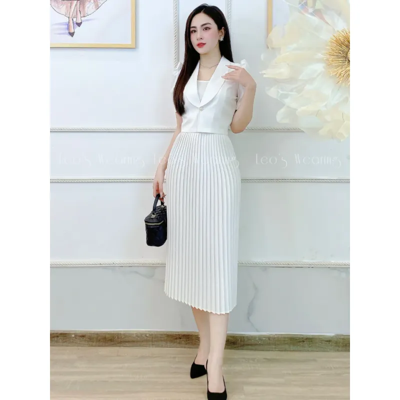 Váy đầm nữ tay ngắn họa tiết hoạ tiết phối đen_size M màu hồng 715963