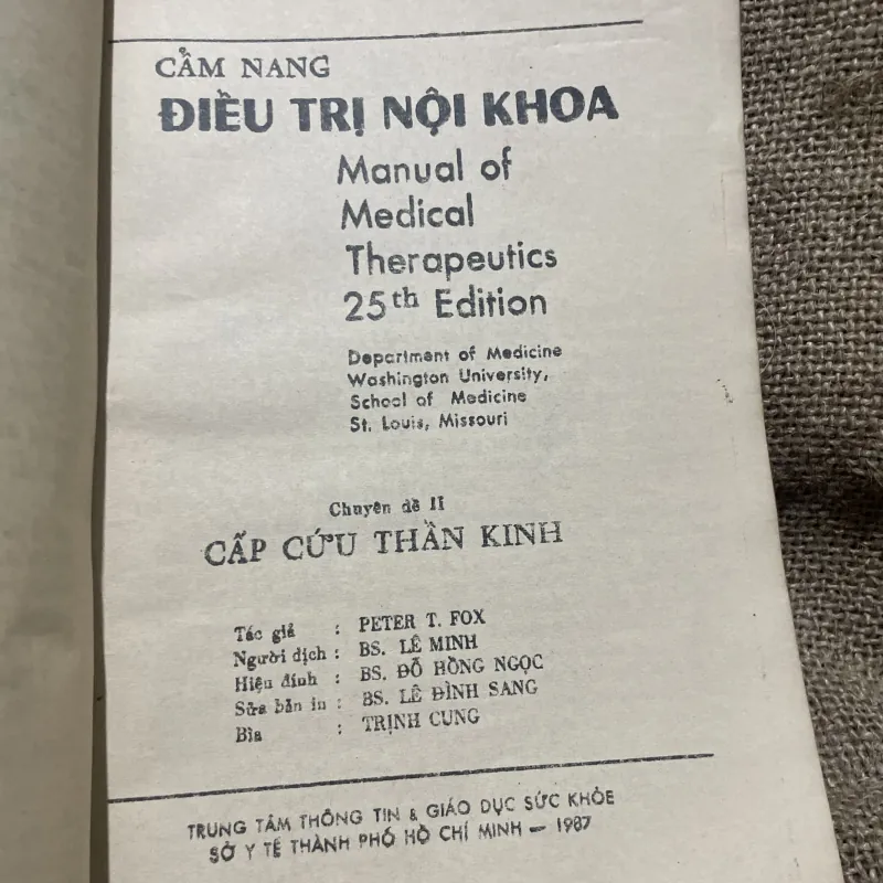 Cẩm nang điều trị nội khoa Peter 1. Fox Robert J. Stine Robert H. Marcus Allan S. Jaffe 1004072