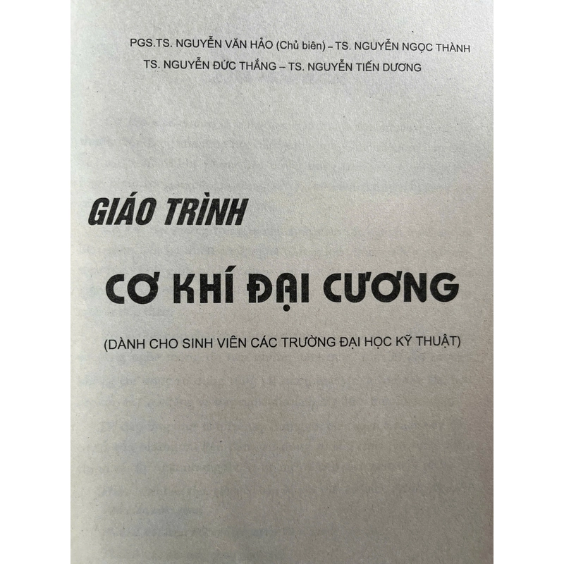 GIÁO TRÌNH CƠ KHÍ ĐẠI CƯƠNG 505211