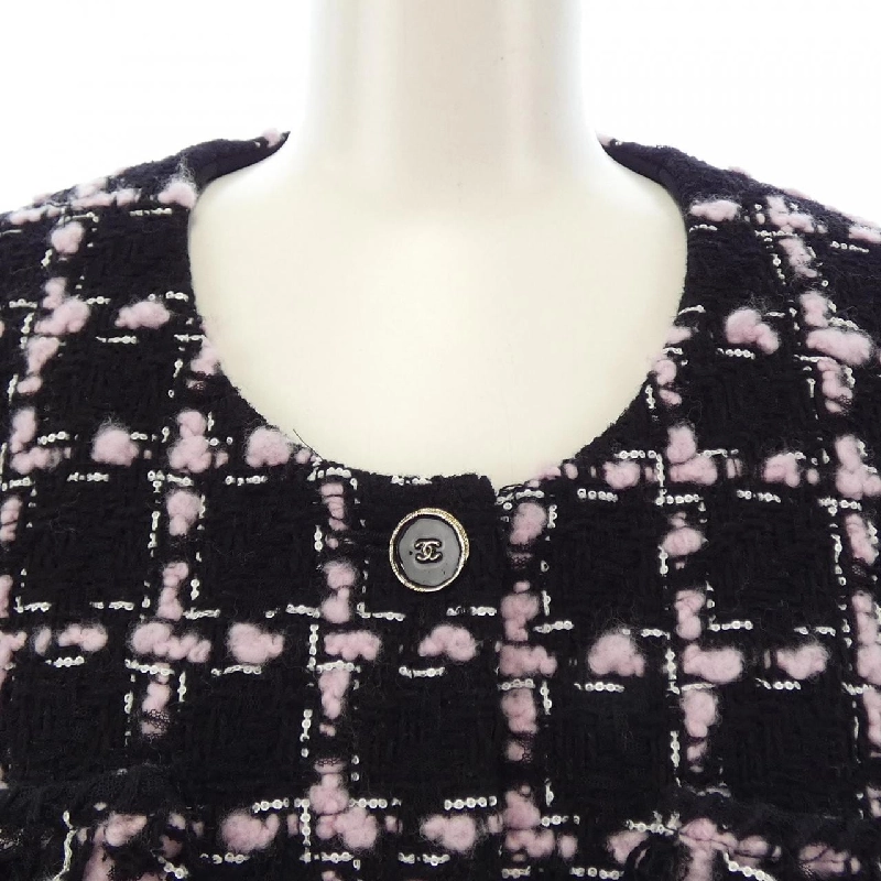 CHANEL LOOK12 P80405V72615 25B Áo khoác không cổ - Hàng hiệu Authentic 818545