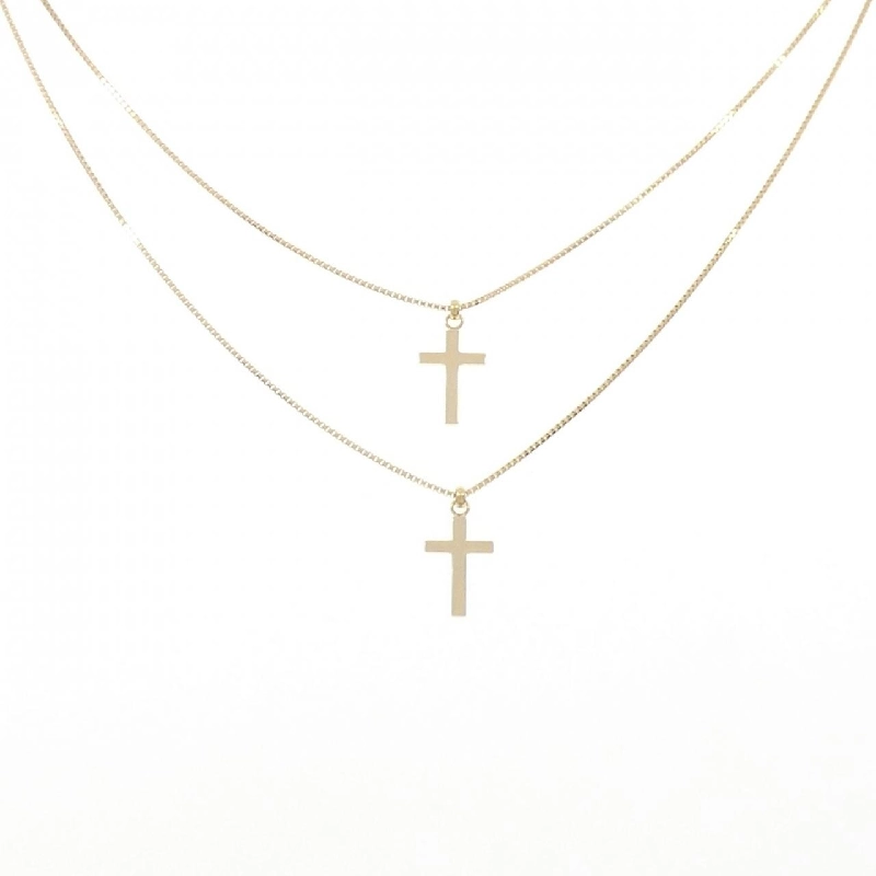 K18YG Dây chuyền hình chữ thập - Hàng hiệu Chính hãng 861578