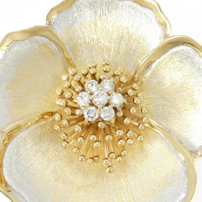 K18YG/K18WG Hoa văn Kim cương Brooch 0.38CT - Hàng hiệu Chính hãng 872213