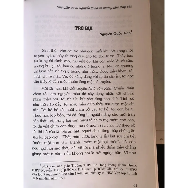 Nhà giáo ưu tú Nguyễn Sĩ Bá và những tấm lòng văn  712071
