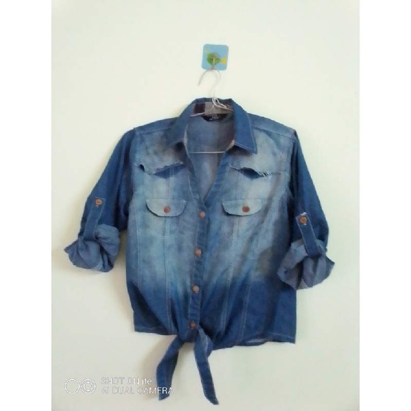 Áo khoác nữ lửng vải cotton giả jean  57653