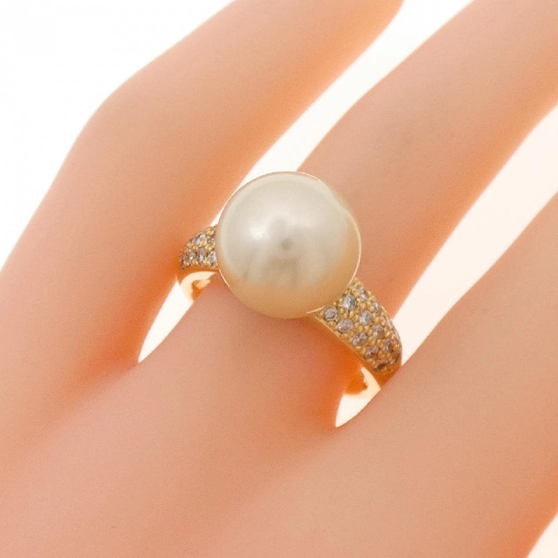 Nhẫn ngọc trai trắng K18YG 10.8mm - Hàng hiệu Authentic 852996