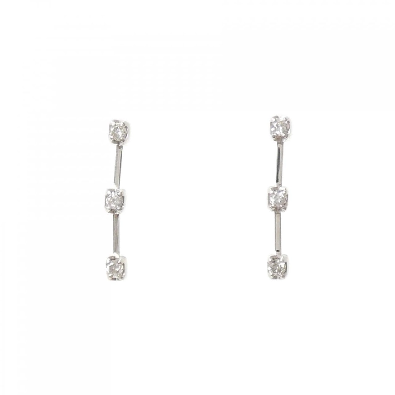 K18WG Bông tai kim cương ba viên 0.08CT - Hàng hiệu Chính hãng 863874