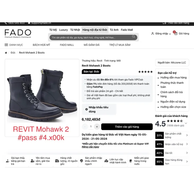 Motor boots REV’IT xách tay Âu sz40 638771