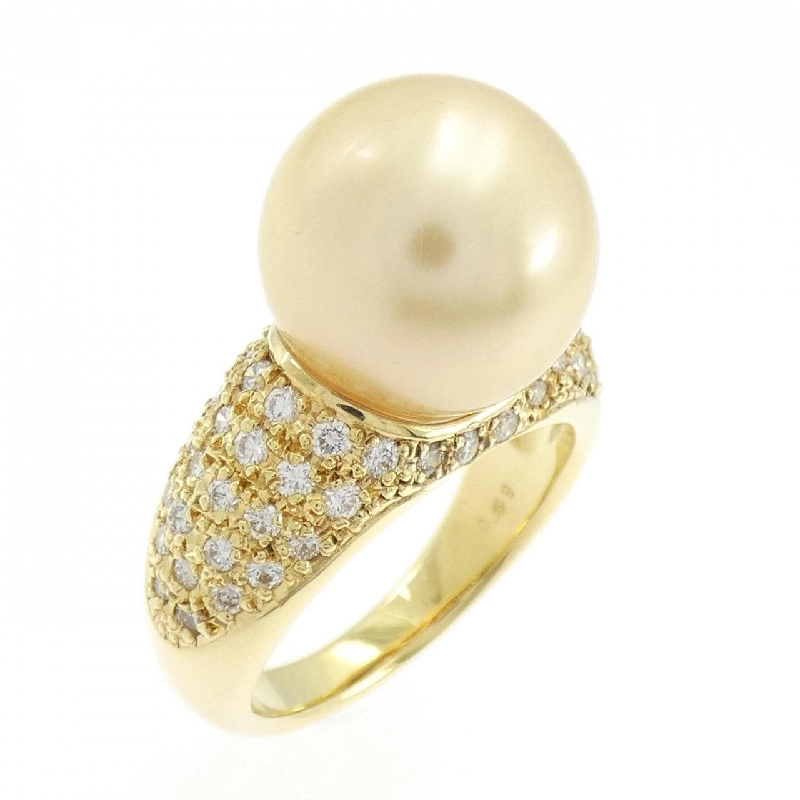 Nhẫn ngọc trai trắng K18YG 12.4mm - Hàng hiệu Authentic 852063