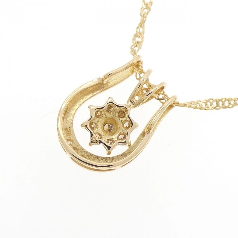 K18YG 2WAY Hoa Hồng Kim Cương Dây Chuyền 0.12CT - Hàng hiệu Chính hãng 860021