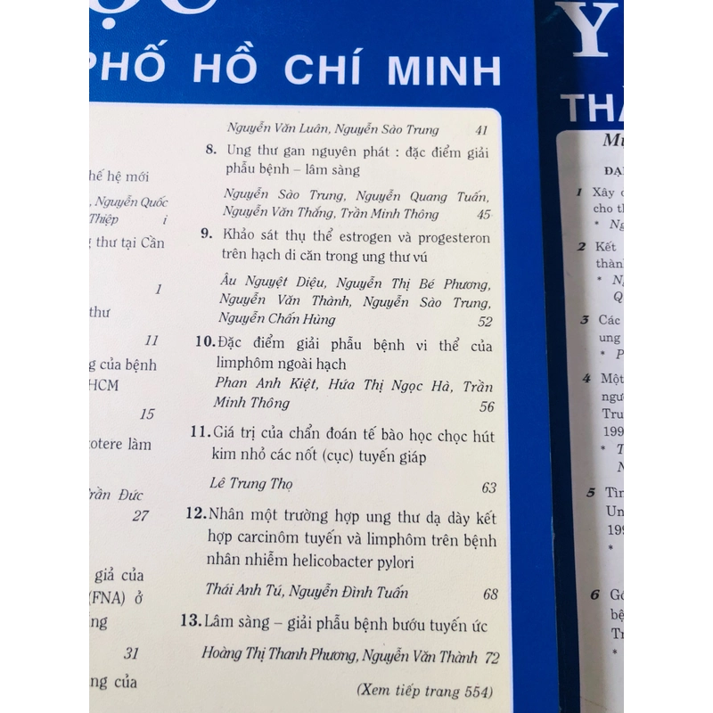 BỌ 2 cuốn Y học TP Hồ Chí Minh chuyên đề Ung Bướu Học 1998 & 2004 447393