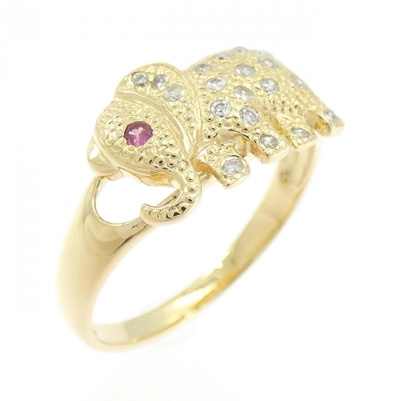 Nhẫn Ruby K18YG Hình Voi - Hàng hiệu Chính hãng 852836