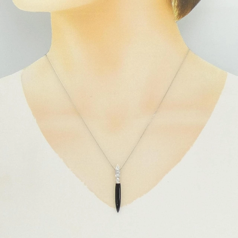 K18WG Onyx Necklace - Hàng hiệu Authentic 858071