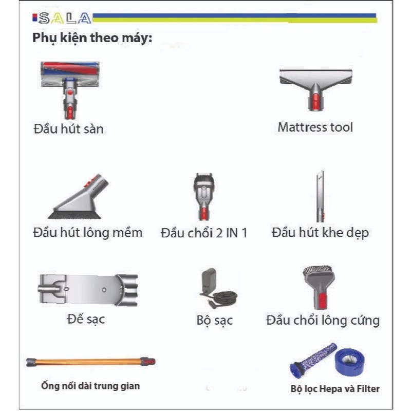 Dyson v8 fluffy mới 95-99% , full phụ kiện  146199