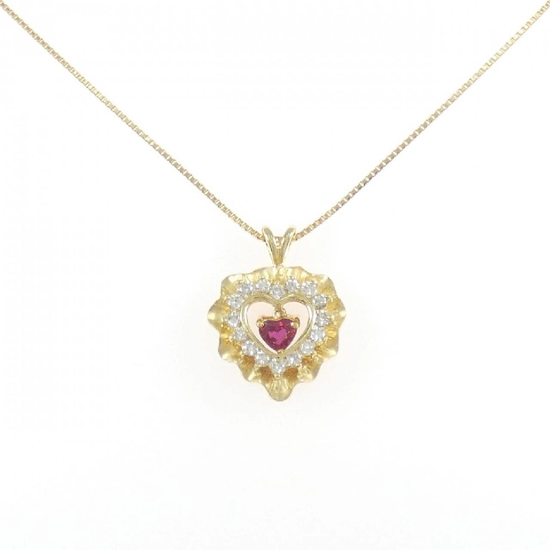 Dây chuyền ruby hình trái tim 750YG/K18YG 0.34CT - Hàng hiệu Authentic 856938
