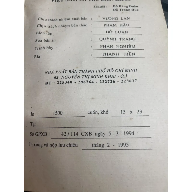 Việt Nam ca trù biên khảo Đỗ Bằng Đoàn Đỗ Trọng Huề 748697