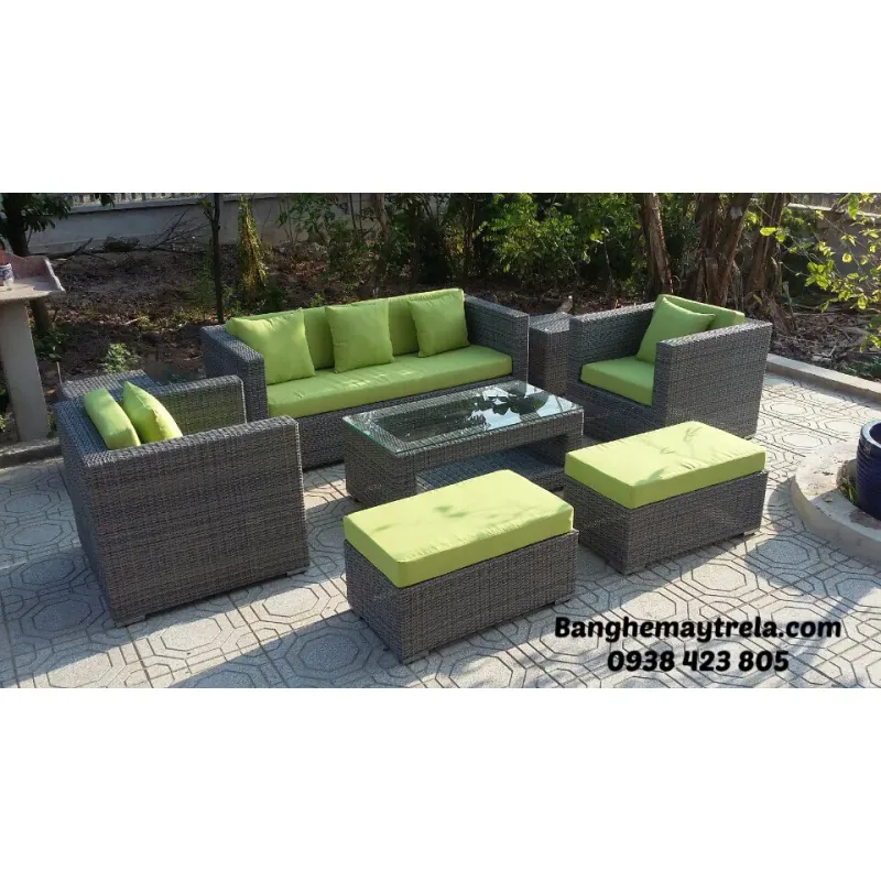Bàn ghế sofa vuông mây nhựa 726745