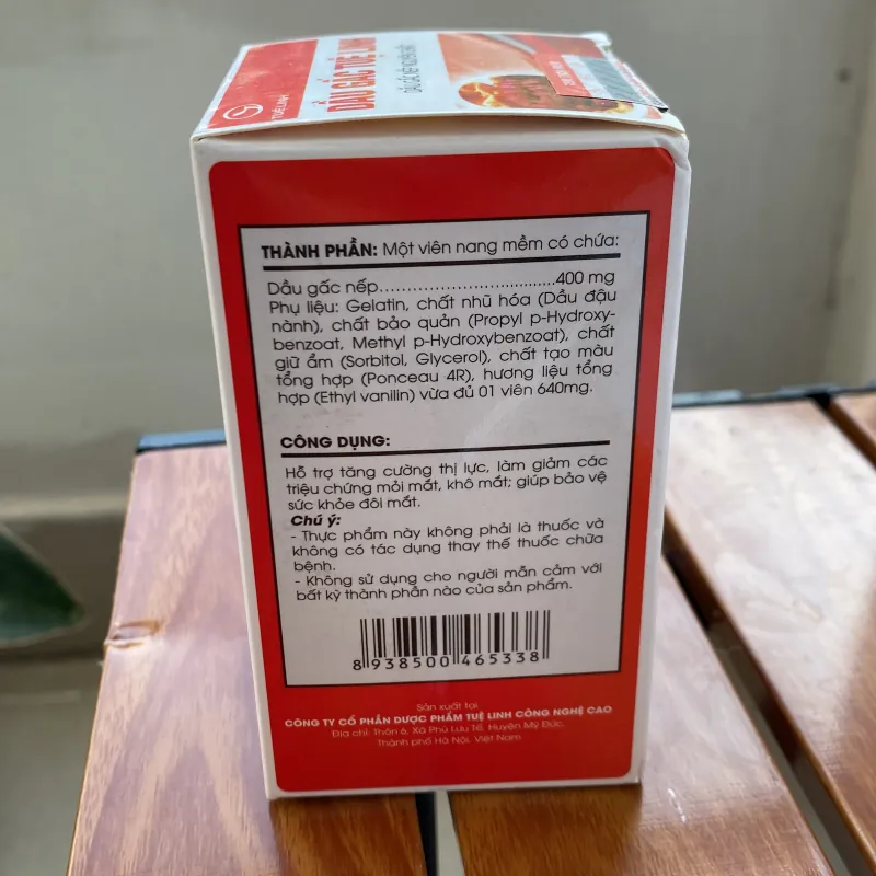 Viên uống Dầu Gấc Tuệ Linh hỗ trợ bảo vệ sức khỏe đôi mắt, tăng cường thị lực  786349