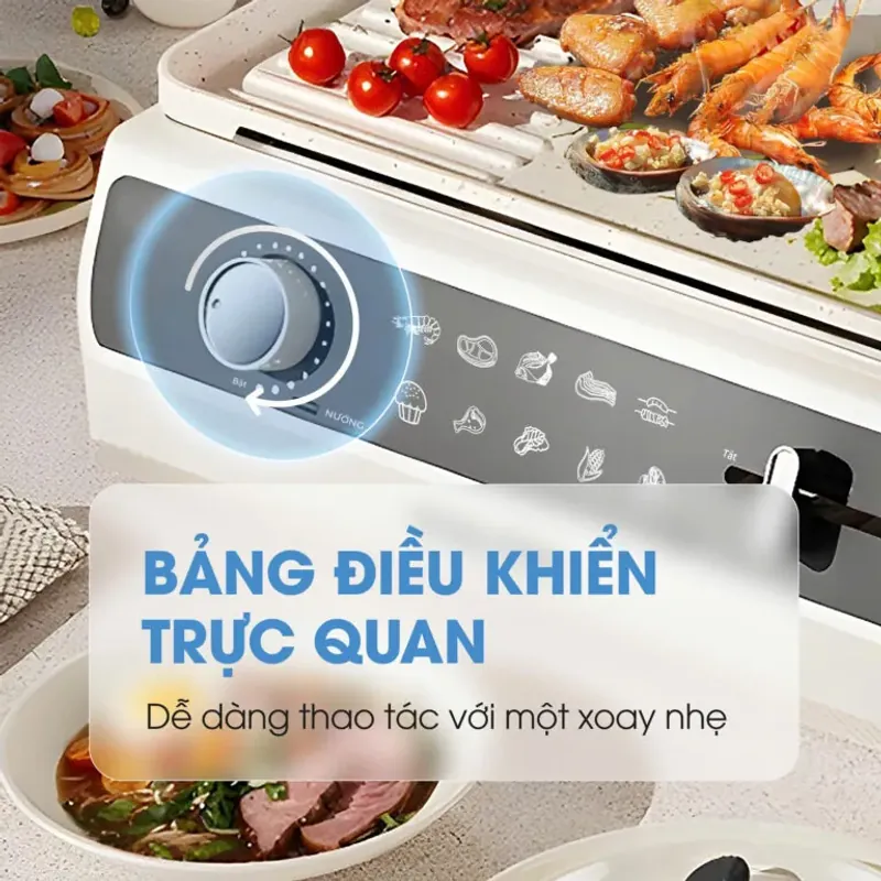 Nồi lẩu nướng 2in1 KALITE KLG555 công suất 2200W chống dính Ceramic 796757