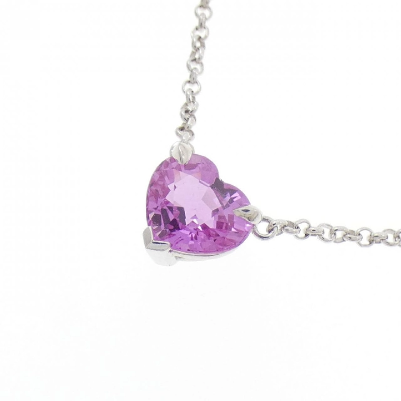 K18WG Dây chuyền hình trái tim Sapphire 1.15CT - Hàng hiệu Chính hãng 858554