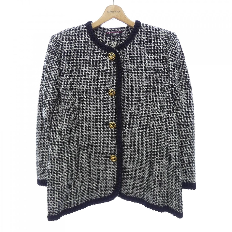 【Mã giảm giá】Thời trang Leonar LEONARD FASHION Áo khoác không cổ 636812