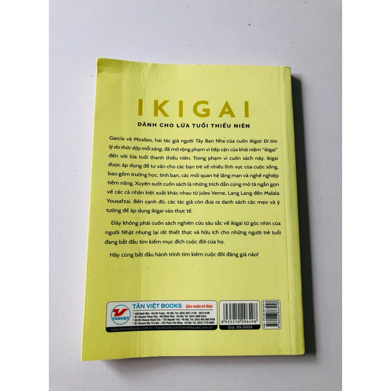 IKIGAI DÀNH CHO LỨA TUỔI THIẾU NIÊN HÀNH TRÌNH TÌM KIẾM MỘT CUỘC ĐỜI ĐÁNG GIÁ (sách dịch) 354530