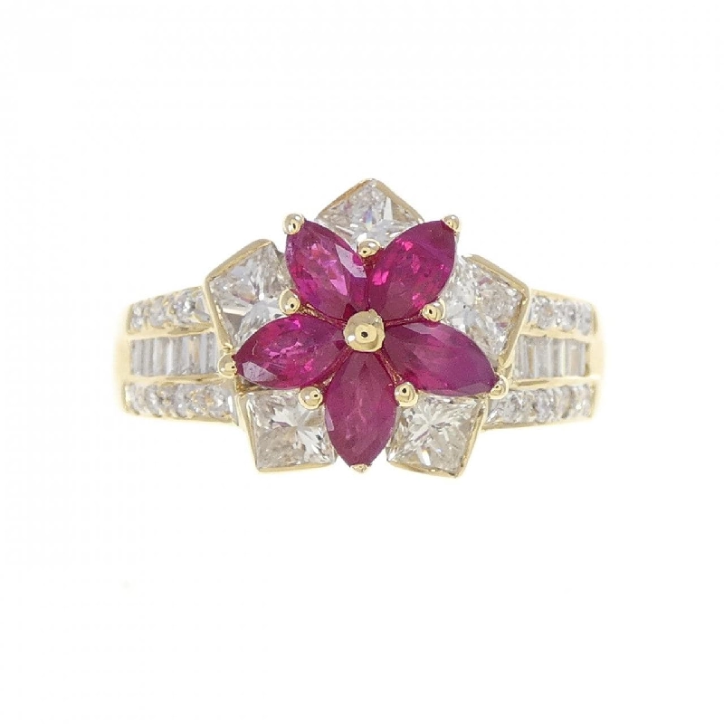 Nhẫn Ruby Hoa K18YG 0.87CT - Hàng hiệu Chính hãng 850804